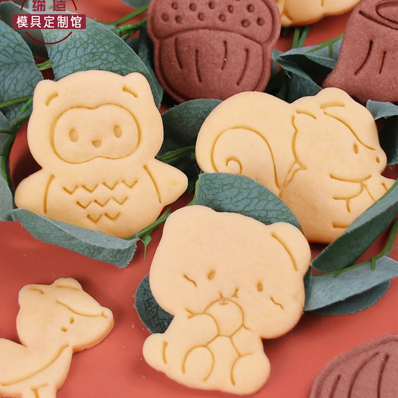 Cartoon Herbst Blätter Eichhörnchen Eule Muster Keks Form Thanksgiving Day Kastanien Tannenzapfen Fondant Cookie Cutter Backen Werkzeug