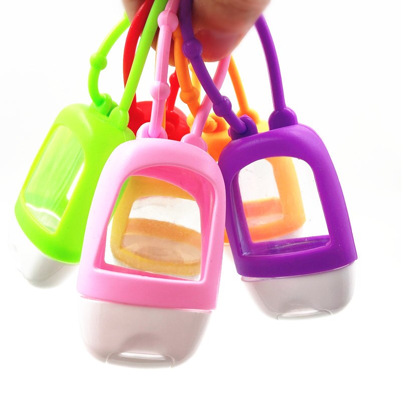 1Pc Mini Hand Sanitizer Sub Bottle 30ml Portable Traveling Refillable Bottle Silicone Protective Cover Storage Bottle Container