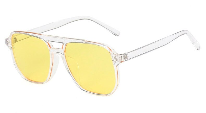 Montura de gafas de doble puente de gran tamaño para mujer, anteojos de piloto Vintage antiluz azul, montura óptica para ordenador