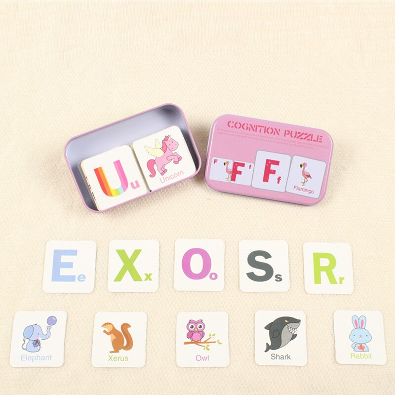 Kinderen Speelgoed Zuigeling Vroege Hoofd Start Training Puzzel Cognitieve Kaart Brief/vorm/Dier/Digitale Set Paar Puzzel Baby
