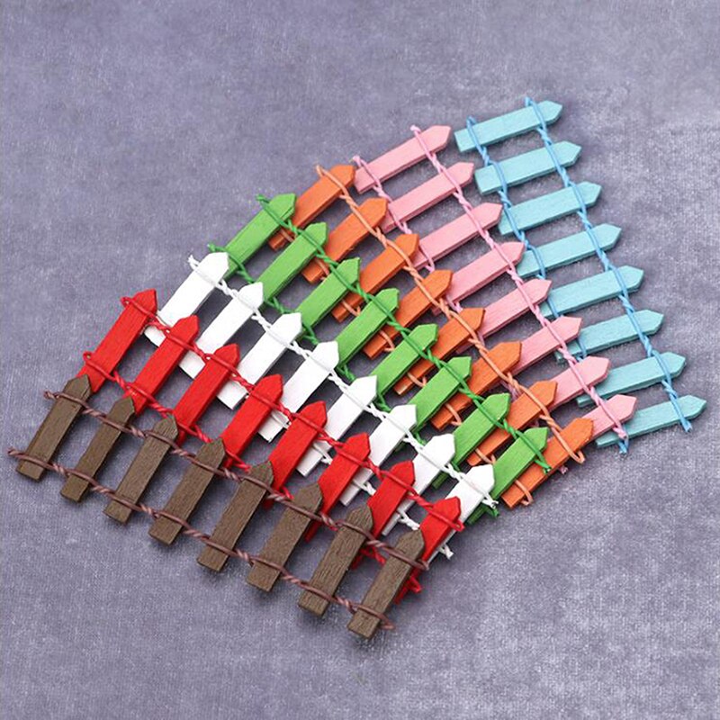 3 stücke Mini Holz Zaun DIY Fee Garten Barriere Handgemachte Miniaturen Figuren Holz Dekoration Für Wohnkultur Pastoralen Landschaft