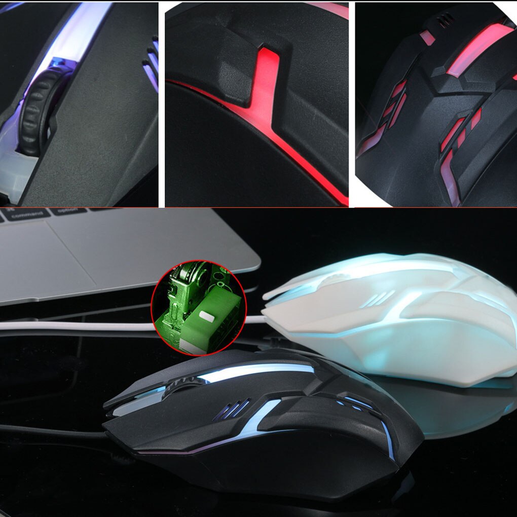 Colorful Luminous Wired USB Plug Optical Desktop Mouse Office Computer PC Laptop Gaming Mice