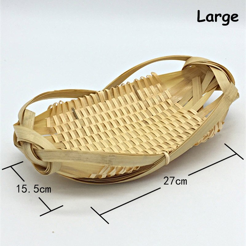 100% Handmade Bamboo Sushi Plate Stagger Knit Tray Tempura Bowl Sushi Dish Nigiri Plate Natural Tableware Food Dish 1pc: Large