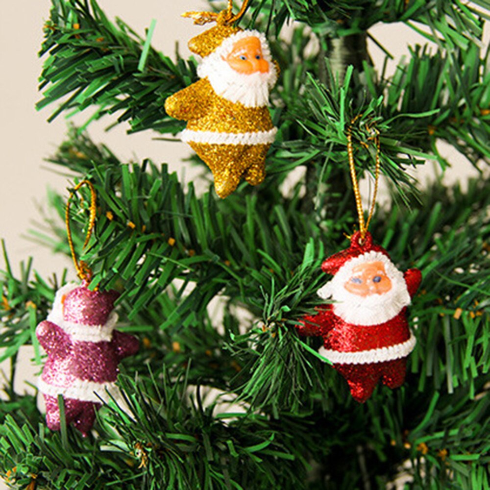 6 Stuks Kerst Opknoping Kerstman Decor Glitter Opknoping Hanger Kerst Feestartikelen Decoratieve Props