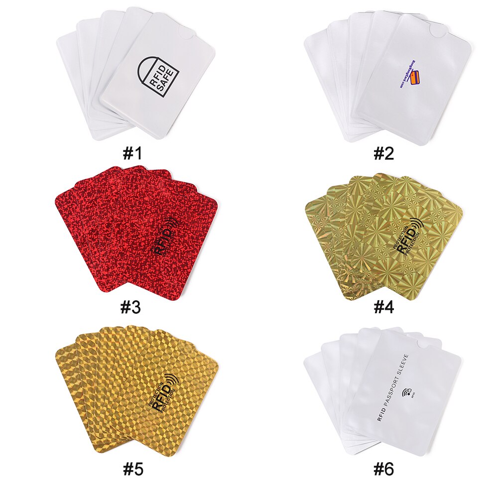 5 Pcs Anti Rfid Blocking Reader Lock Kaarthouder Id Bank Card Case Smart Anti-Diefstal Credit Kaarthouder bescherming Aluminium Folie: 5pcs random