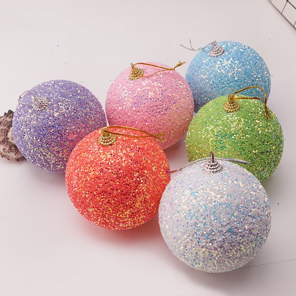 La palla di natale rotonda brilla con decorazioni natalizie per le palle di decorazioni per alberi di natale per feste di famiglia di natale