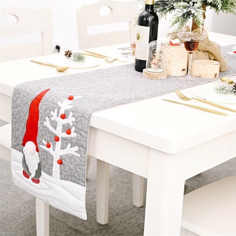 Kerst Decoratie Luxe Tafelloper Amerikaanse Placemats Grey Camino De Mesa Party Home Dining Wedding Tafel Decor Tafelkleed