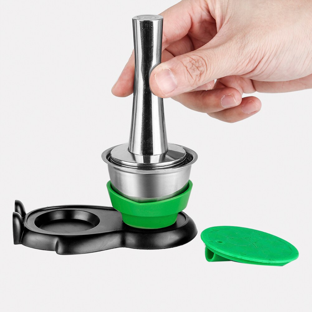 Stainless Steel Capsule Hammer Capsule Base Set Coffee Capsule Coffee Machine Accessory Reusable Simple Safe Convenient