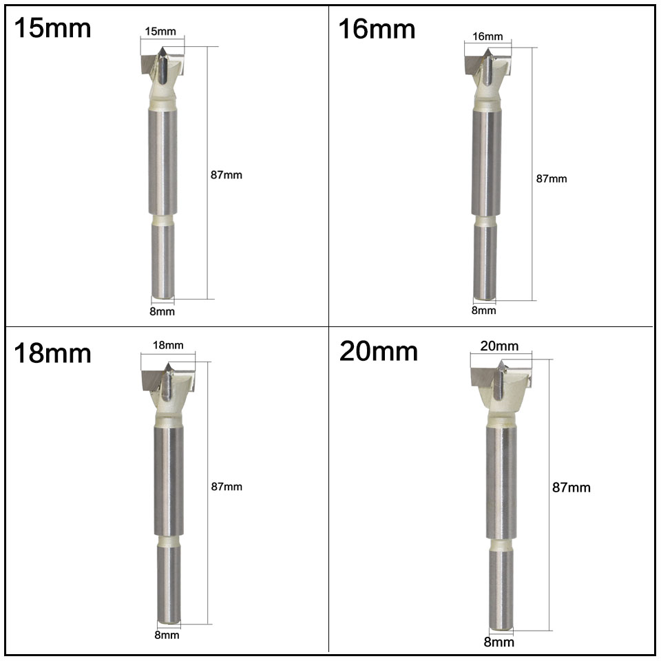 1pcs15mm-60mm Forstner tips Woodworking tools Hole Saw Cutter Hinge Boring drill bits Round Shank Tungsten Carbide Cutter