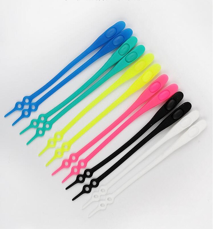 Nouveauté 12 pcs/lot lacets en Silicone élastique chaussures de lacet élastique accessoires chaussures en Silicone paresseux dentelle sans cravate dentelle en caoutchouc