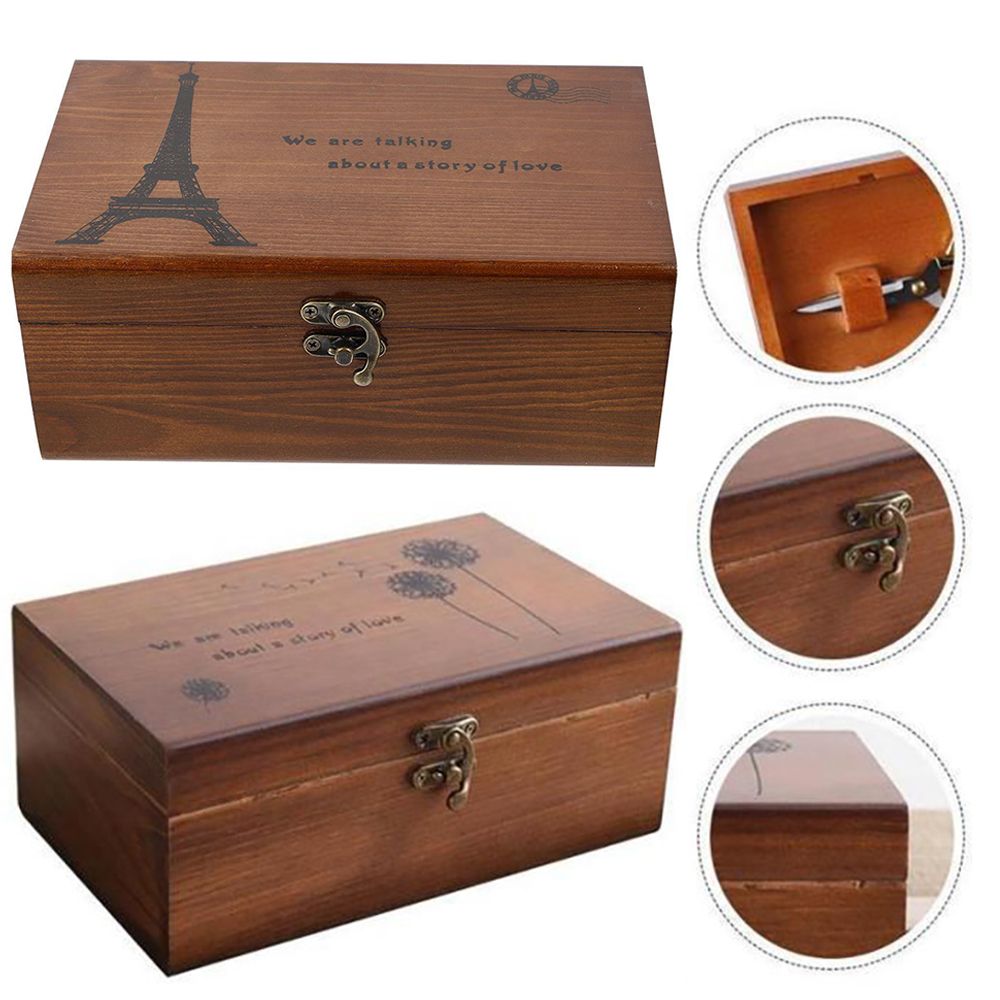 Wooden Vintage Needle Thread Box Household Sewing Empty Basket Needle Thread Storage Case Organizer DIY Sewing Kit Tools