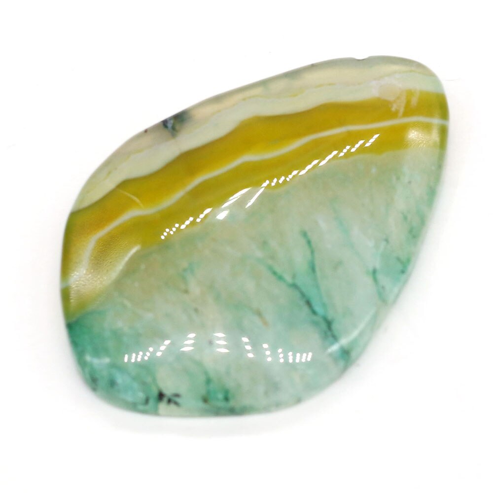 Natural Two-tone Agates Pendants Charms Stone Rhombus Shape Pendants DIY for Necklace or Jewelry Making Size 30x45mm: Yellow Green