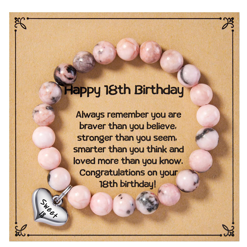 Alles Gute zum Geburtstag für 5-25 Jahre alte Mädchen, Geburtstag geflochtene Perlen Armbinde für ändern 5 bis 25 Tochter Enkelin Nichte: Nachgemachter Rhodium überzogen