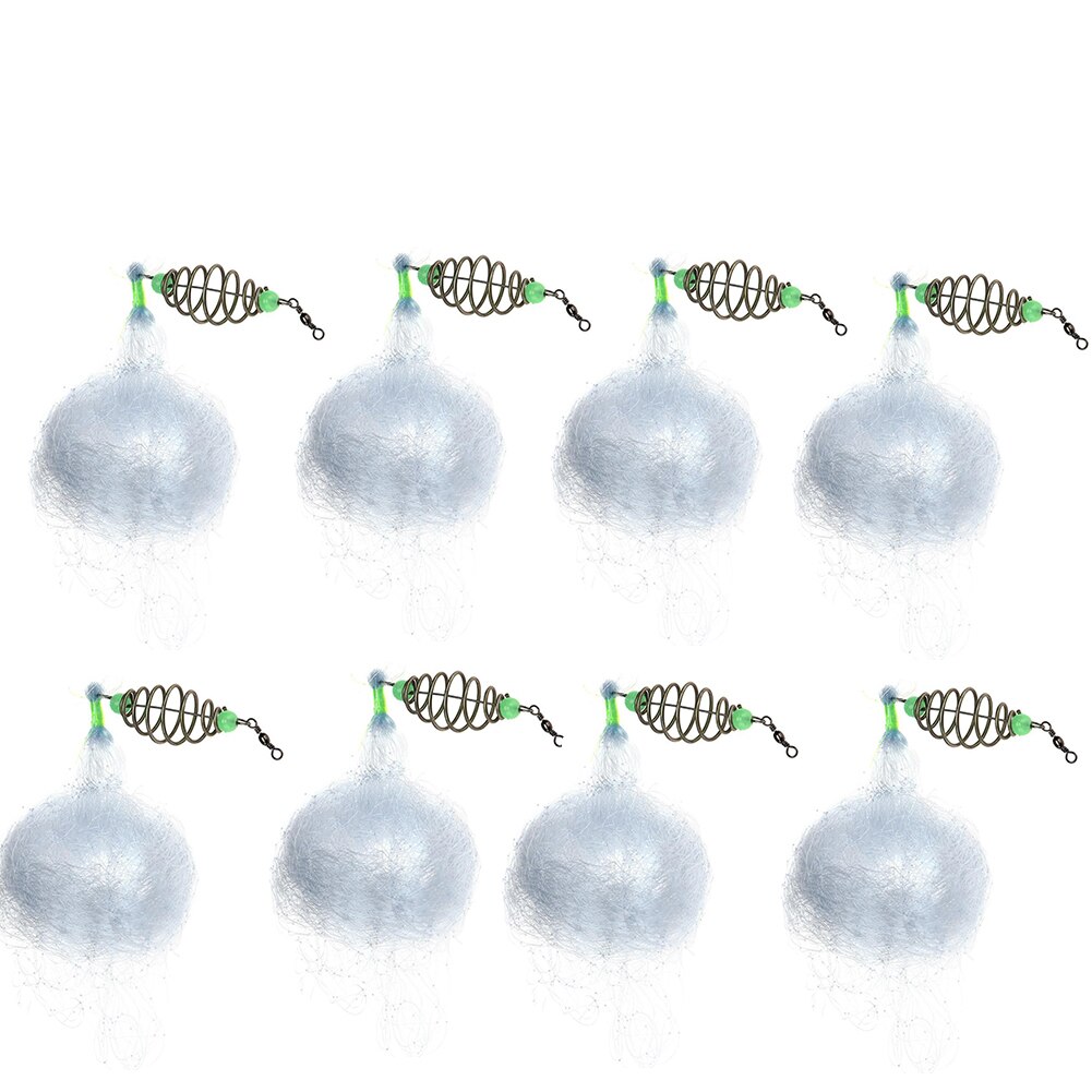 Fishing Net Trap Mesh Luminous Netting Fishnet Tackle Copper Spring Shoal Cast Gill Nets For Fishing Traps: 8pcs