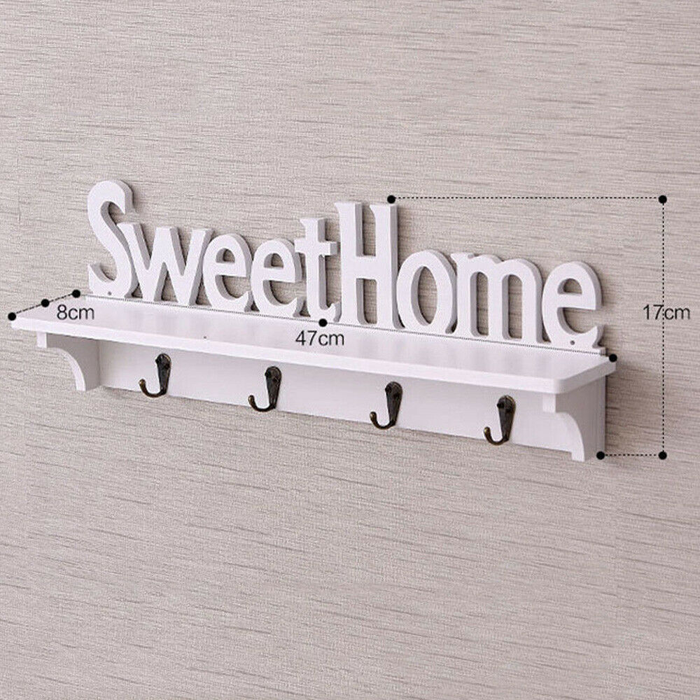 Houten Muur Haak Deur Gemonteerde Houder Rack Plank/Jas Hoed Kleding Sleutel Hanger 47*8 Cm Wall Mounted rack Creatieve "Sweet Home" Decor