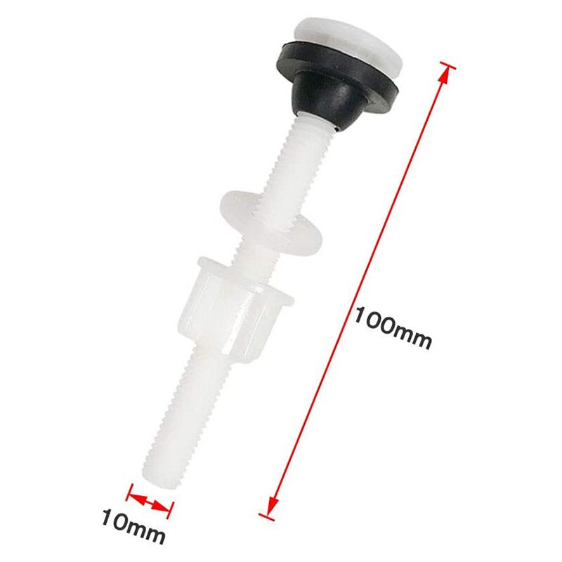-Paquete de 8 pernos de plástico del tanque de inodoro M10 tanque para tazón de baño Kits de reparación de baño tornillos de ajuste y sellado conjunto de tornillos de cabeza de sartén