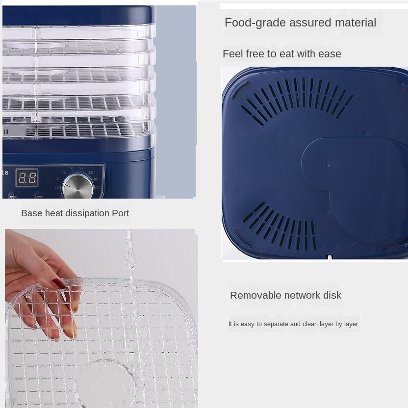 Dried Fruit Vegetables Herb Meat Machine Household MINI Food Dehydrator Pet Meat Dehydrated 5 trays Snacks Air Dryer EU