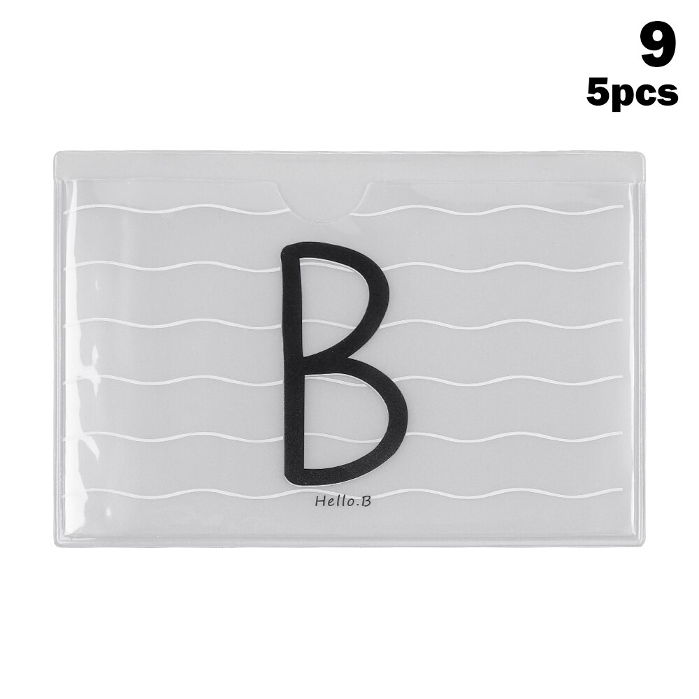 5 PCs Cute cartoon student bank credit card protective cover PVC translucent frosted card holder Protector Case for girls: 9