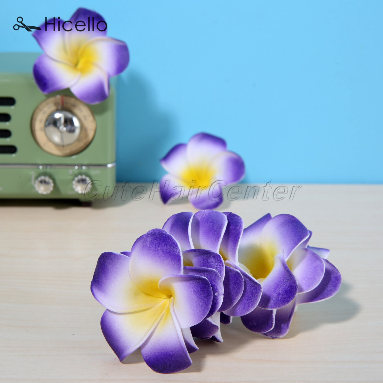 50 stk/sæt 4cm frangipani plumeria hawaiianske blomster skum kunstig blomst hovedbeklædning dekoration bryllup fest forsyninger hicello