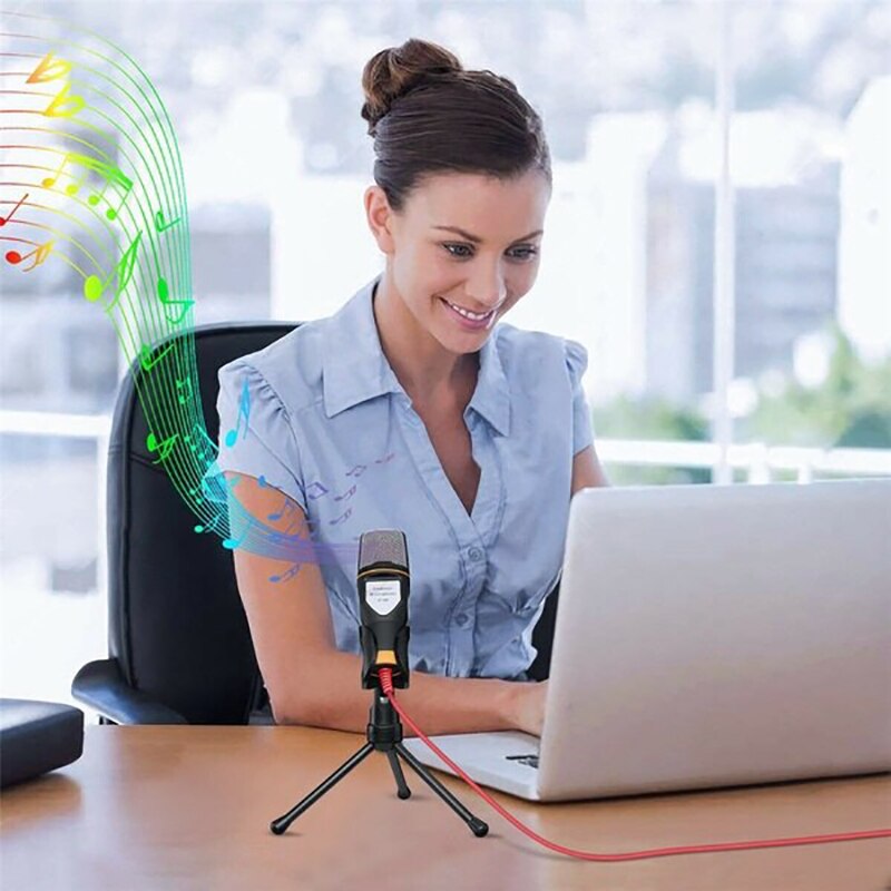 Kabelgebundenes stereo-kondensatormikrofon für podcasts und studios mit halterung für gespräche, gesang, karaoke, pc und laptop
