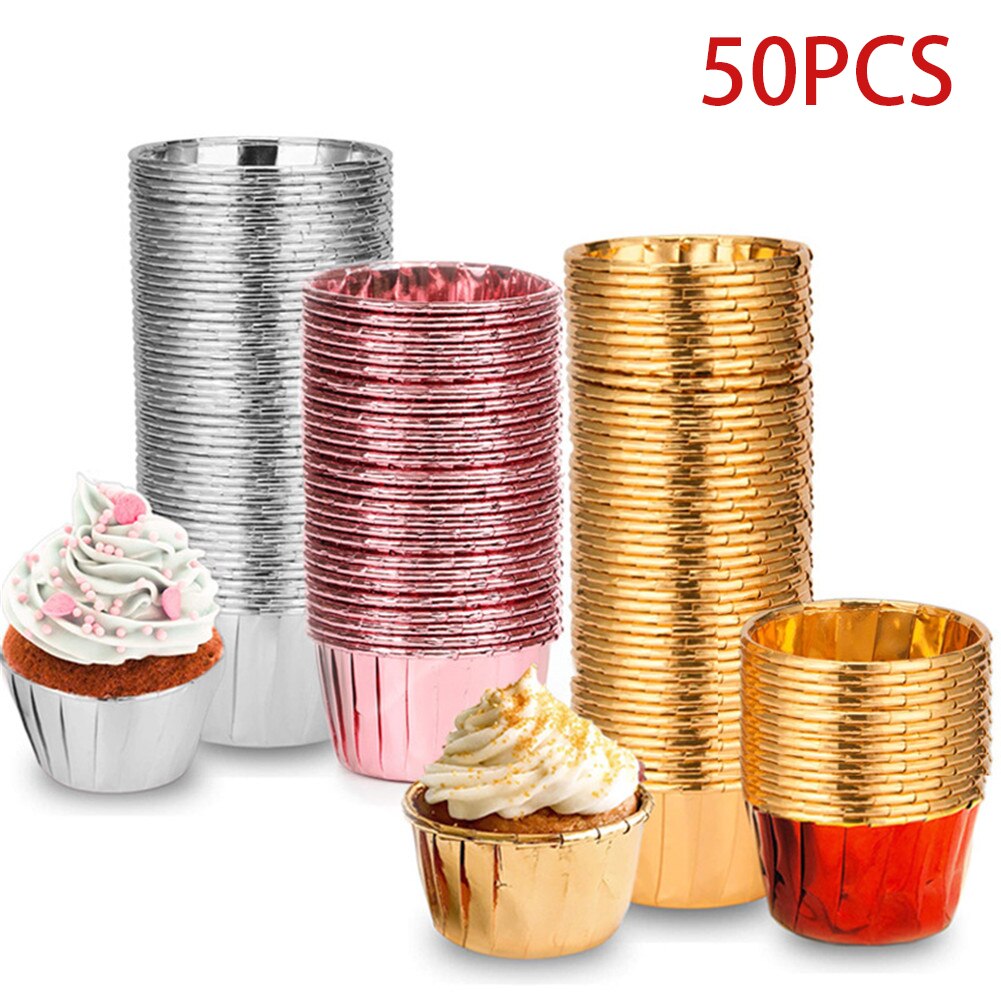 50Pcs Mini Kleurrijke Papier Taart Cupcake Liner Bakken Muffin Box Cup Case Party Tray Cakevorm Decorating Gereedschap