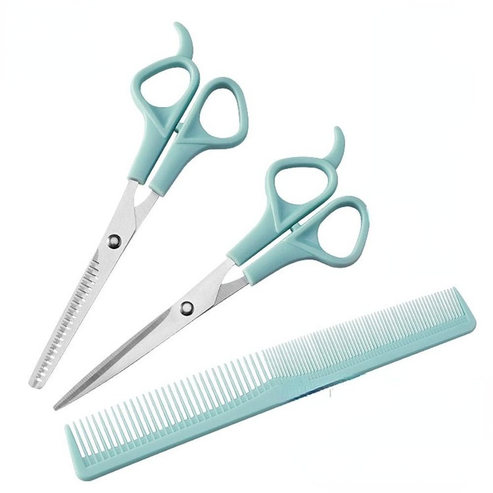 Household Hairdressing Scissors Thinning Shears Hair Cutting Barber Scissors Flat Tooth Scissor Comb 3pcs Set Hair Styling Tools