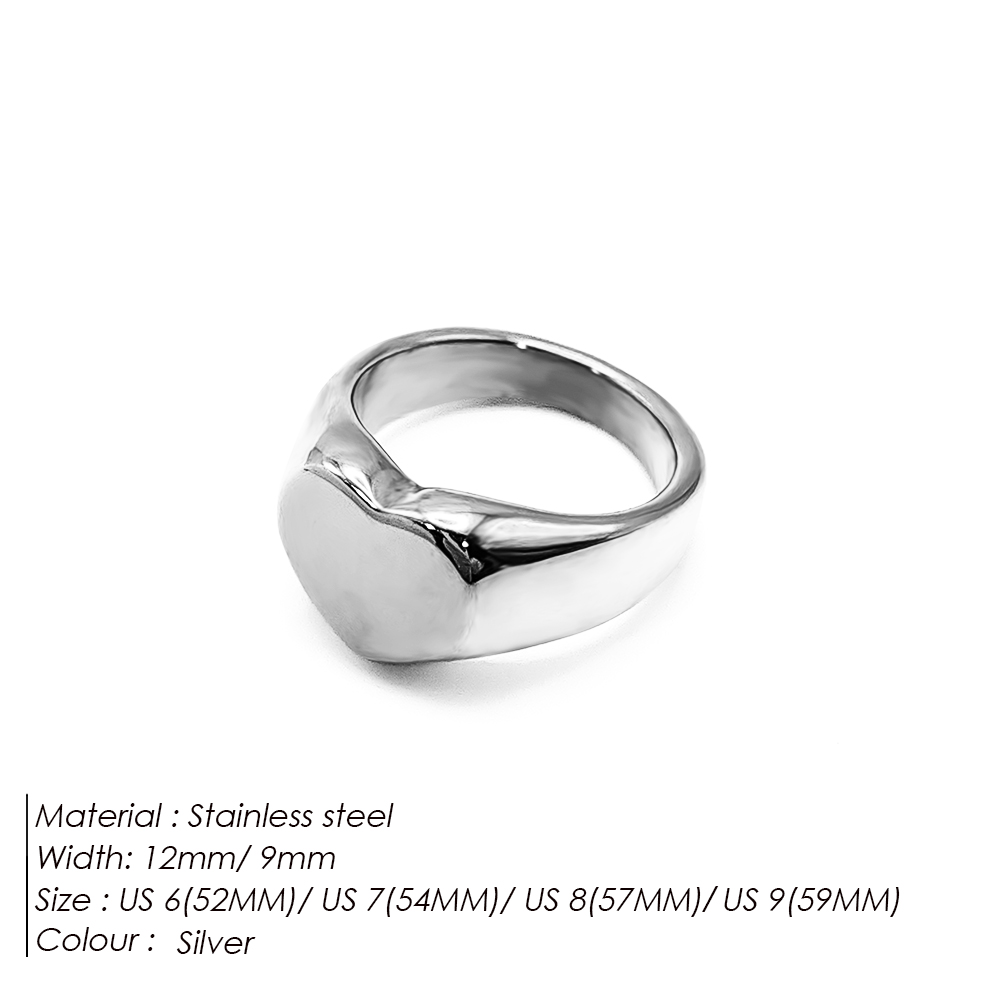 EManco Anillo redondo minimalista de acero inoxidable estilo punk Anillos de mujer chapados en oro para fiestas y festivales: 6 / Azul