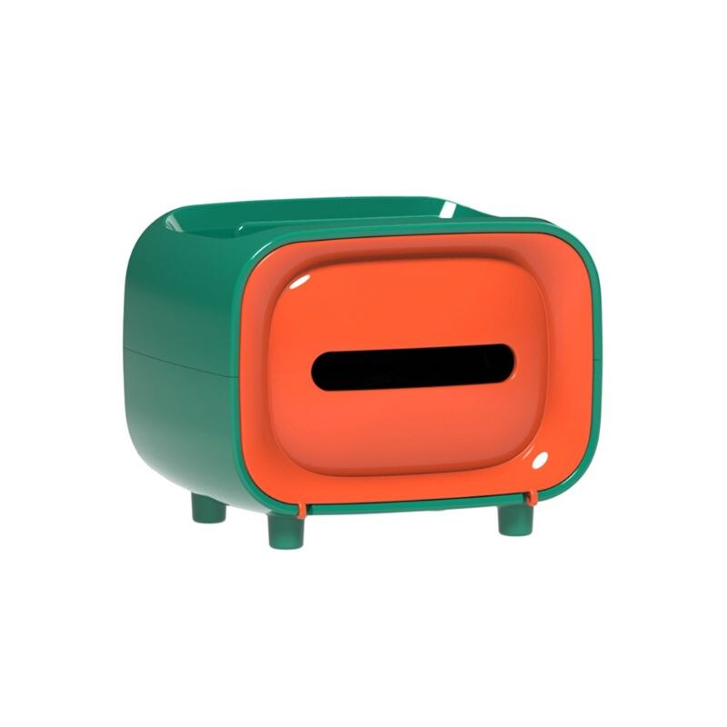 Retro TV Shape Tissue Box Multifunctional Tissue Box Creativity Tissue Container Paper Towel Desktop Remote Control Storage Box: A