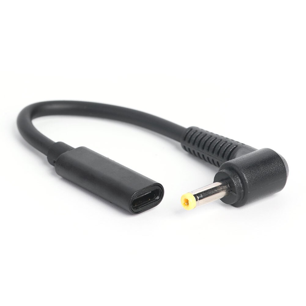 USB C żeńskie do 90 stopni kątowe złącze DC PD szybka ładowarka do laptopa przedłużacz konwerter łącznik adaptera: 4.0x1.7mm Yellow hea
