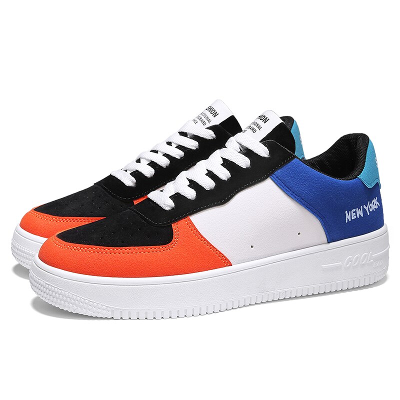 Aizhetu våren herresko trend pustende sko herre lette trendy sko til ungdom sportssko: Hvit oransje / 9.5