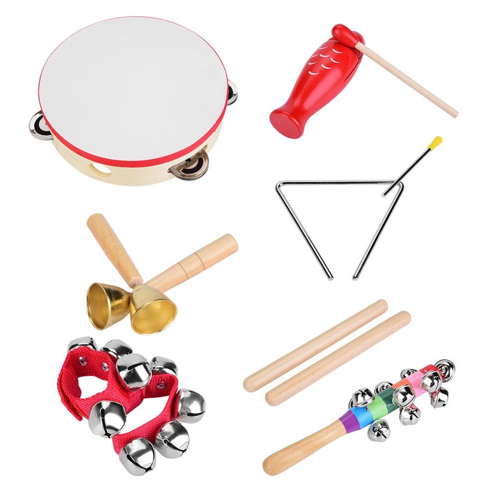 12 stuks muziekinstrumenten voor peuters, houten xylofoonset, percussiespeelgoed voor kinderen, instrumenten voor kleuteronderwijs