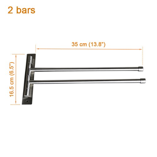 Bathroom accessories swing arm Towel Holder wall mounted Towel bars stainless steel brushed towel rack 2 / 3 / 4 bars: 2 bars