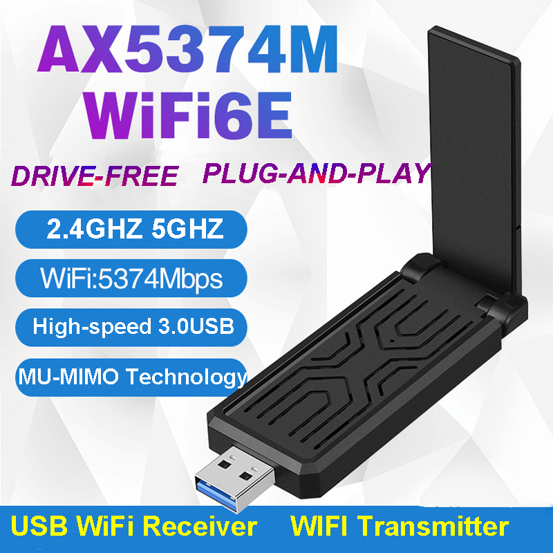 Wifi 6 usb placa de rede sem fio banda dupla 1800mbps 2.4ghz com antena usb3.0 adaptador sem fio para computador portátil desktop