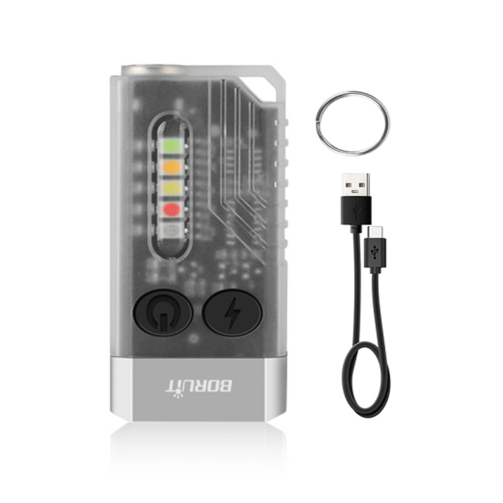 BORUiT V10 EDC llavero luz 1000 LM potente linterna LED tipo C lámpara Uv recargable Tiki pesca antorcha Camping linterna: changeable