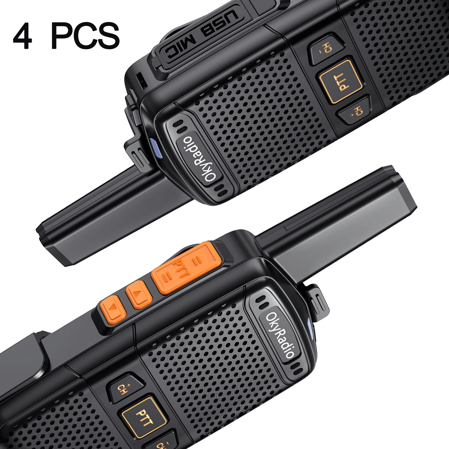 Walkie Talkie Set Draagbare Rdio Station 5W Amateur Twee Manier Ontvanger Zender Transceiver 4800Mah Usb Chargr