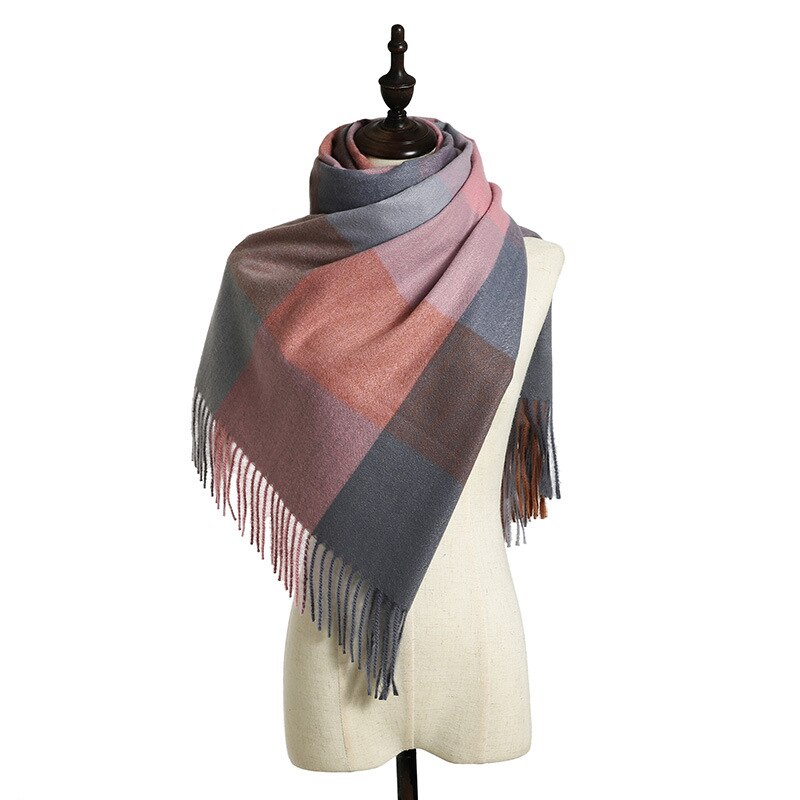 Dianruo Klassieke Herfst Winter Grace Vrouwelijke Plaid Sjaal Vrouwen Sjaals Brede Roosters Lange Shawl Wrap Deken Warm Sjaals R331: 3