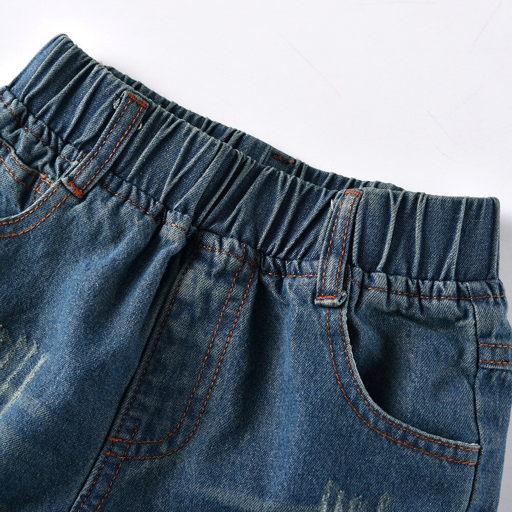 Niños rasgados Jeans Primavera Verano otoño adolescentes Pantalones Casual niños roto agujero Jeans 2-7 años