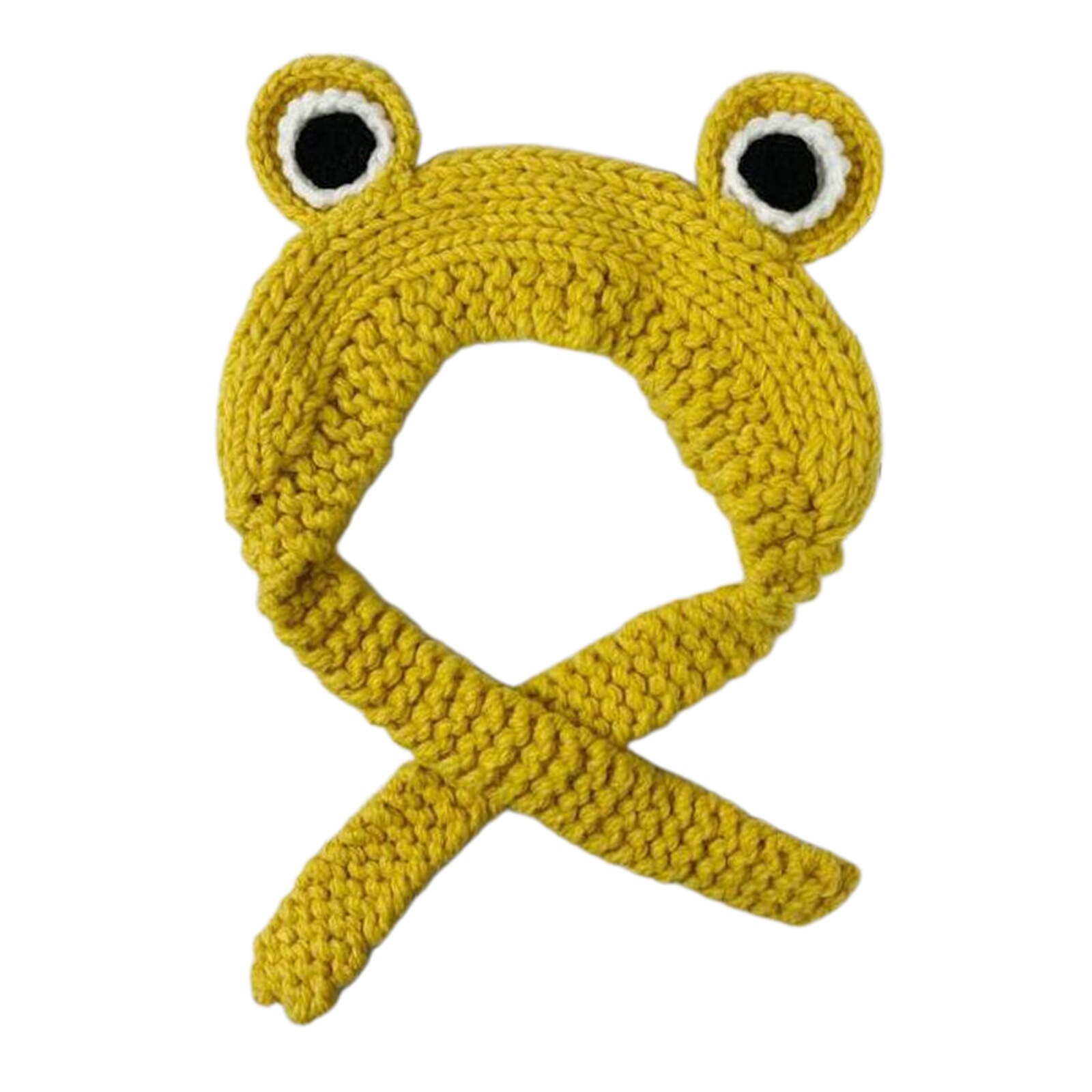 Damskie czapki zimowe śliczne żaby szydełkowe duże dzianiny dla dziewczynek czapka śliczna żaba oczy splot dzianiny Skullies czapka typu czapka bez daszka