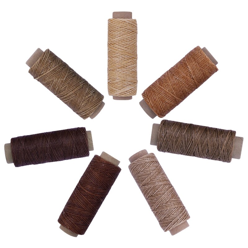 7 Color 150D 50M Leather Waxed Thread Flat Waxed Sewing Thread Wax Line Stitching Thread For Leather Craft DIY Sewing Tools