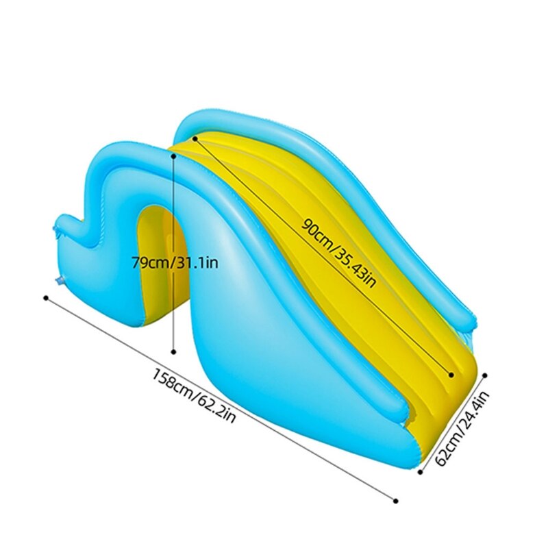 54DF Inflatable Water Slide Wider Steps Swimming Pool Supplies Kids Children Bouncer Castle Summer Amusement Water Play Toys