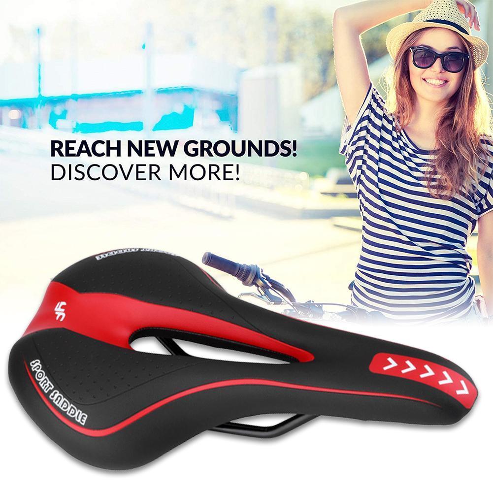 1pcs Outdoor road mountain bike bicycle riding comfortable leather cushion saddle seat W9Y3