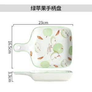 Vajilla de cerámica de estilo japonés para hornear, plato de horno para el hogar, , para fruta, queso, arroz al horno, Pan: K 16.5X22.5X3.3CM