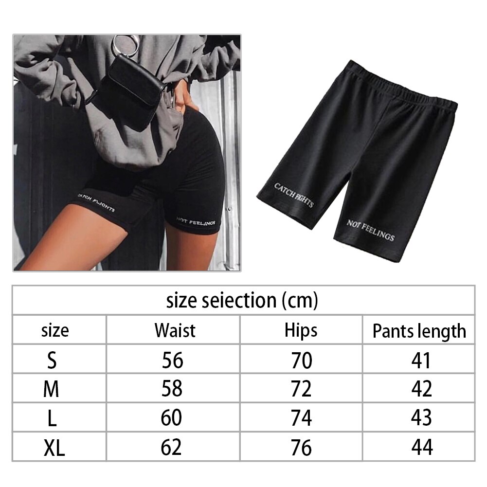 Cykelshorts kvinder fitness korte bukser afslappet damer slank høj talje shorts sommer tynd knælang sort biker shorts