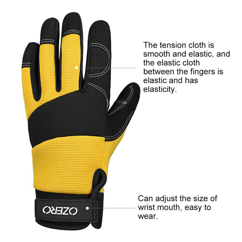 Ozero-Guantes De cuero Para motocicleta, protectores De manos Para el hogar con pantalla táctil, Para mecánica