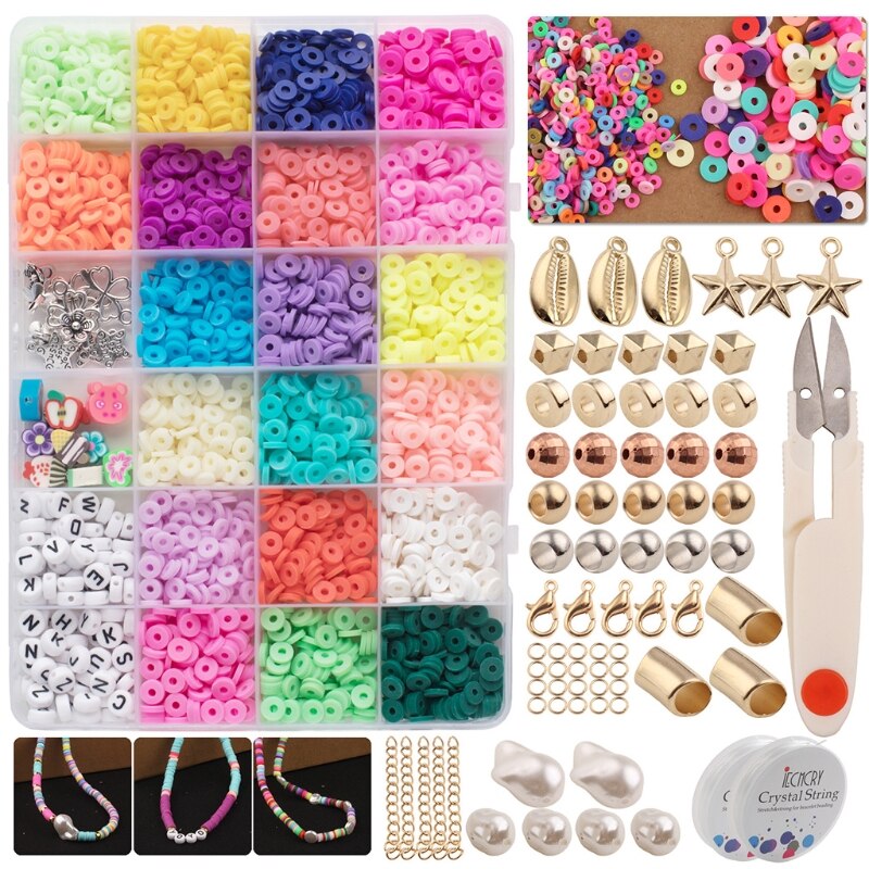 Different Colours Polymer Clay Beads Bohemian Style Jewelry Making Accessories