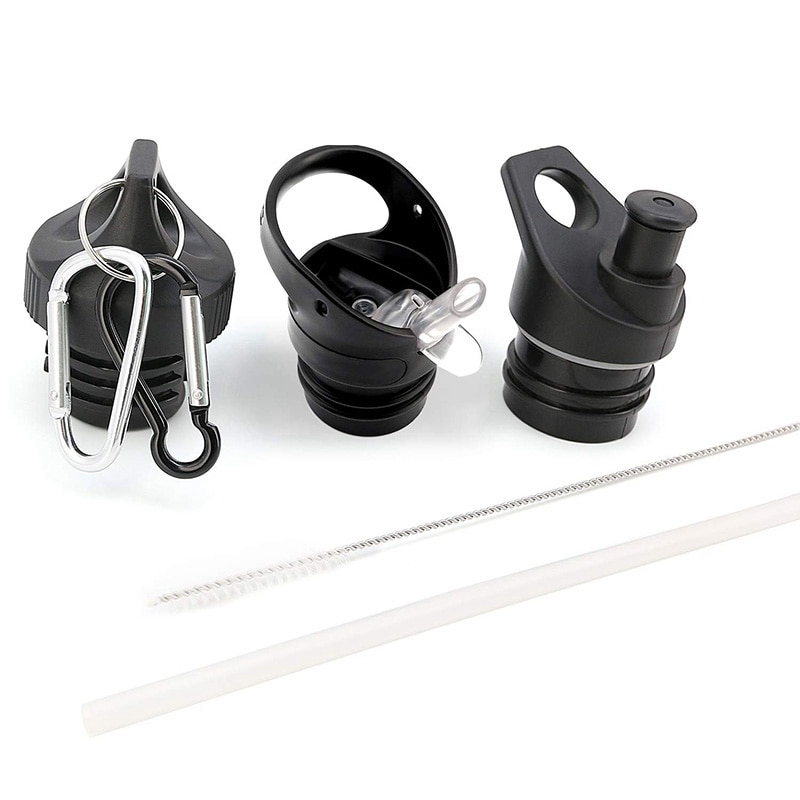 Confezione da 3 coperchi per bottiglia d'acqua a bocca Standard con boccetta idraulica include valvola a morso con coperchio in paglia e coperchio a spirale. Perfettamente adatto per Mo: Default Title