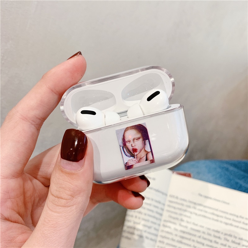Kunstnerisk abstraktion mønster til airpods pro sag gennemsigtig hård bluetooth hovedtelefon beskyttelsesetui til air pods pro