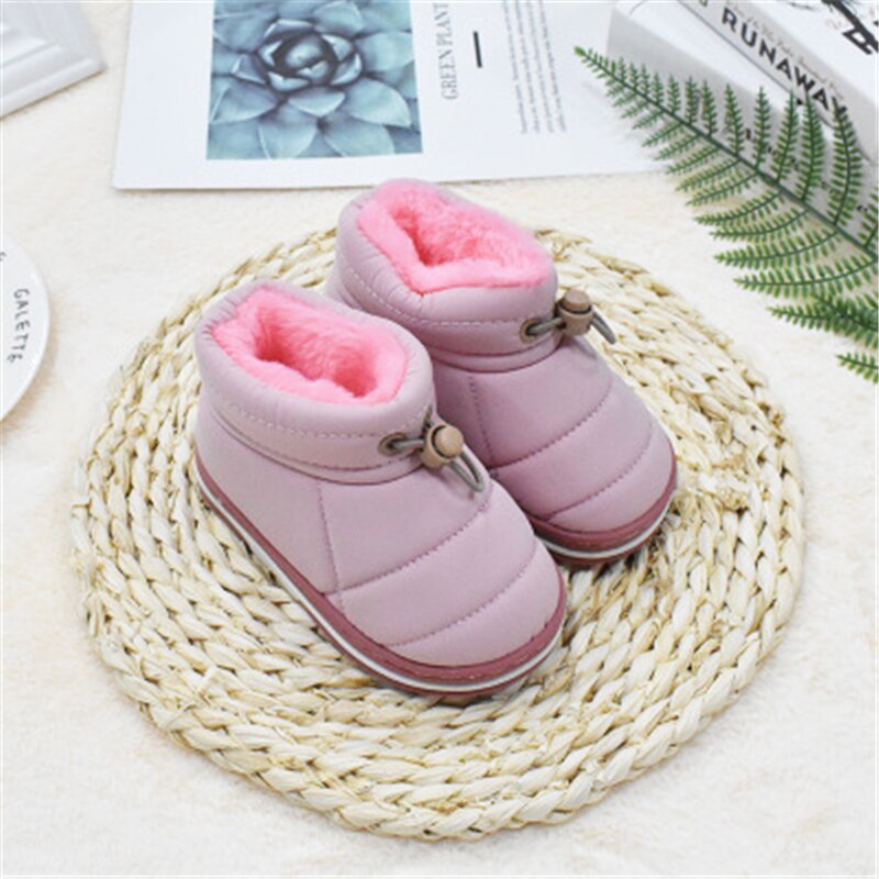2020 nuovi stivali da neve per bambini invernali stivali da bambina in lana peluche ragazzo scarpe calde moda stivali per bambini scarpe per bambini: rosa / 22-23