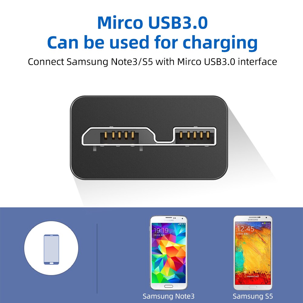 ANMONE USB 3,0 Mikro B Daten Stecker A Auf Mikro B USB Kabel Für Samsung Hinweis3 S5 Ladung schwer Stock Disk HDD Externe Kabel