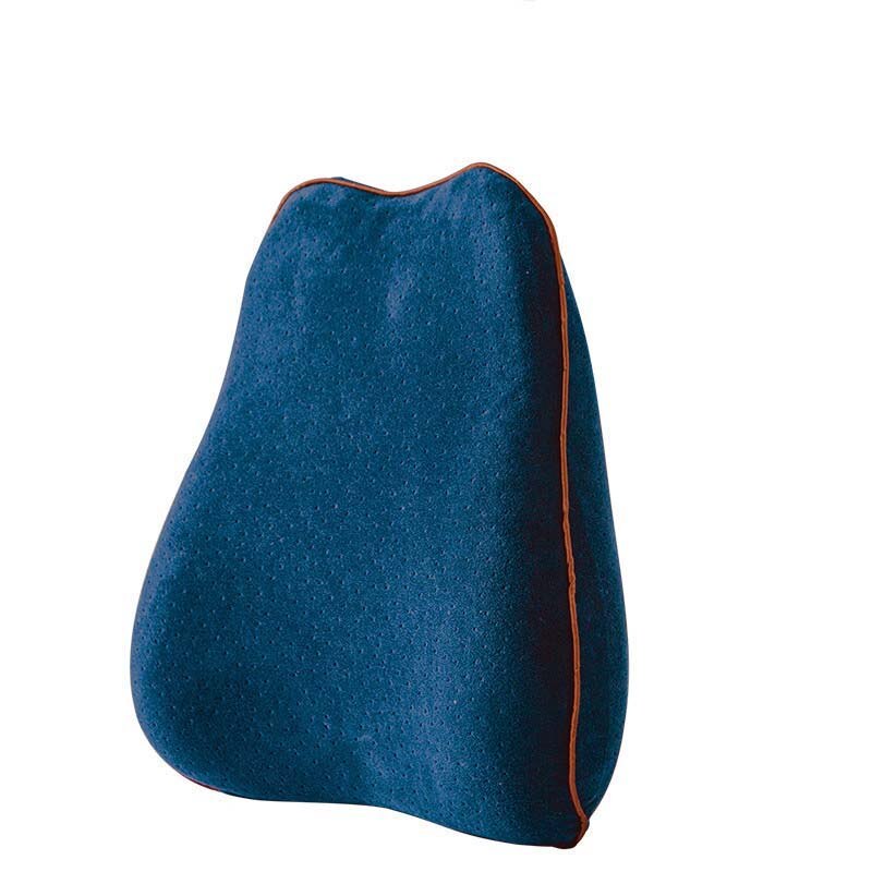 Cojín Lumbar de malla transpirable 3D para aliviar el dolor de ciática, cojín para la espalda del coche, soporte Lumbar de espuma viscoelástica, almohada Lumbar ergonómica: velvet blue